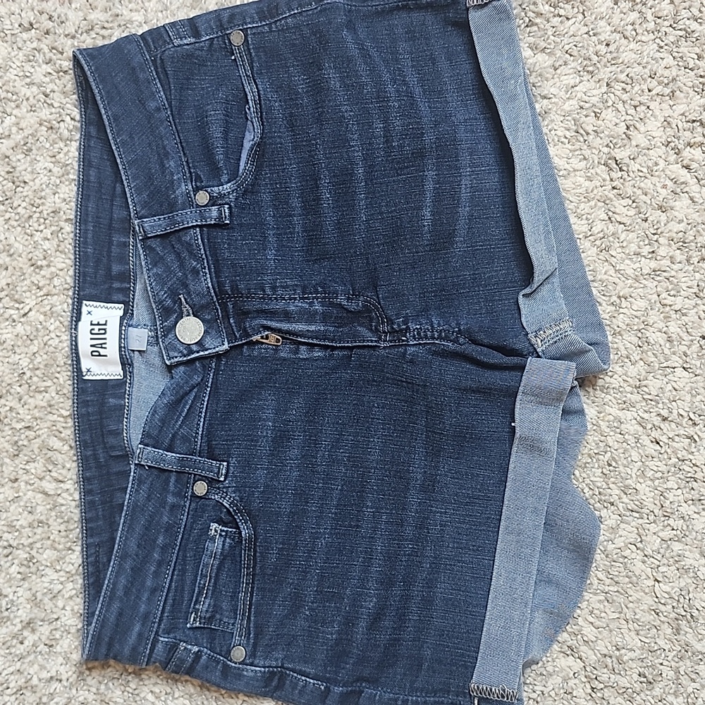Paige Dark Wash Denim Jean Shorts, Size 27